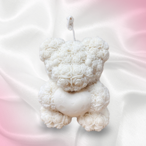 rose teddy candle